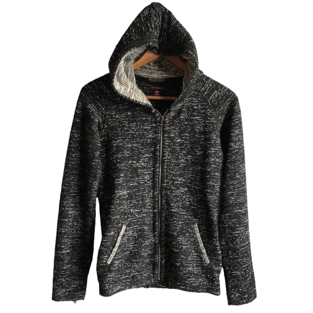 Maison Scotch Hoodie Size Small Black Heathered Lurex - Picture 2 of 11